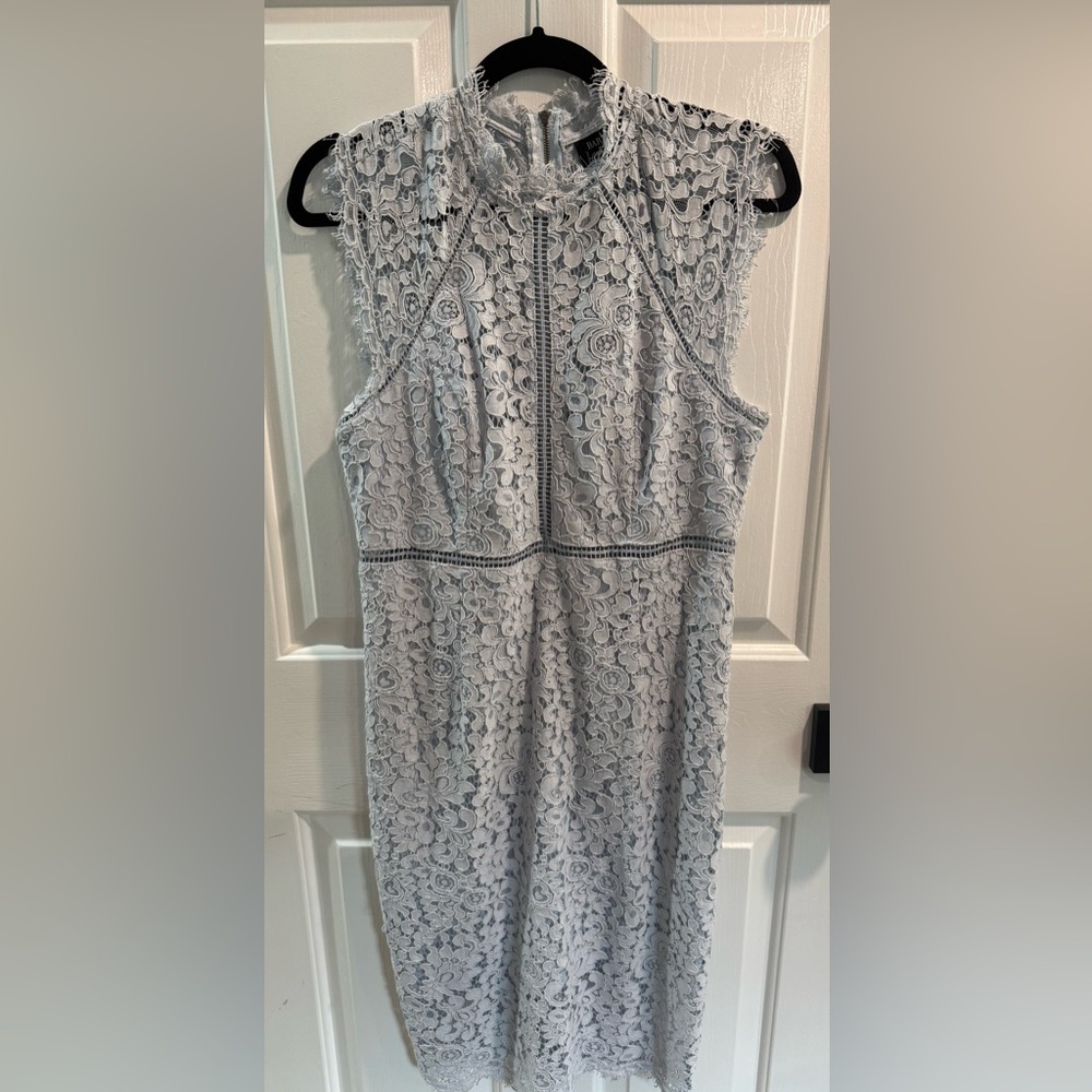 Bardot Lace Midi Dress - Light Blue